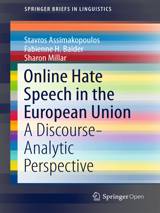 Title details for Online Hate Speech in the European Union by Stavros Assimakopoulos - Available